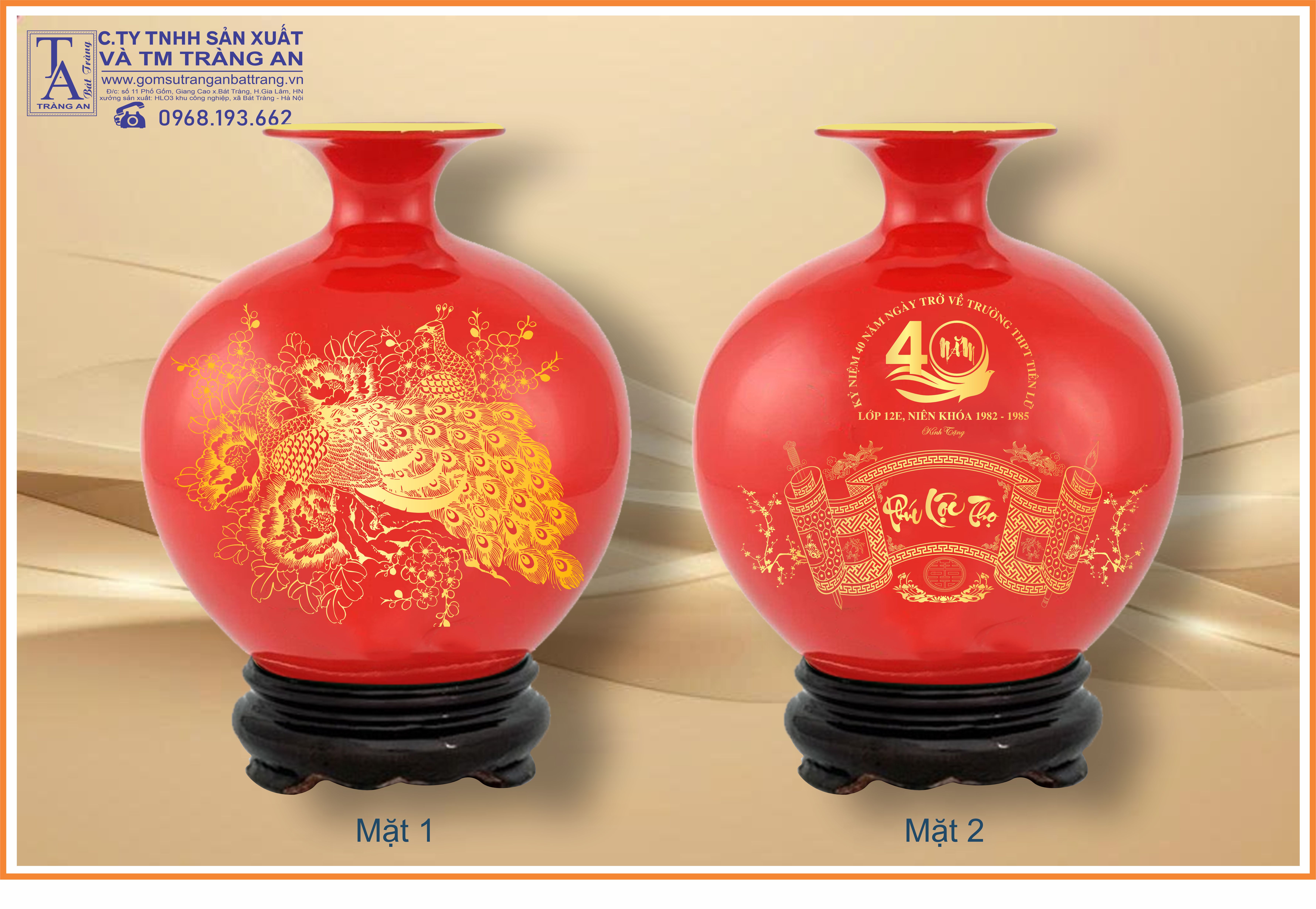 Bình hút tài lộc men màu